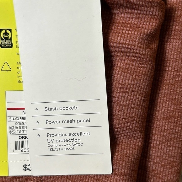 All In Motion Leggings Womens XL Heathered Red Ribbed Pockets High Rise NEW - Picture 8 of 10